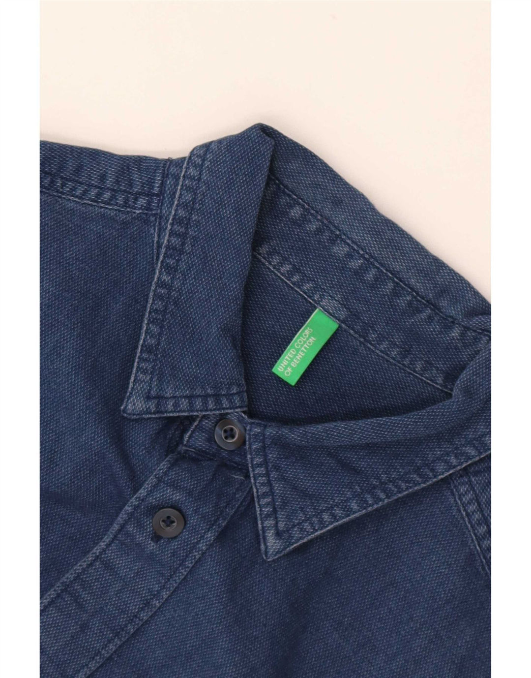 Camisa masculina Benetton pequena azul marinho
