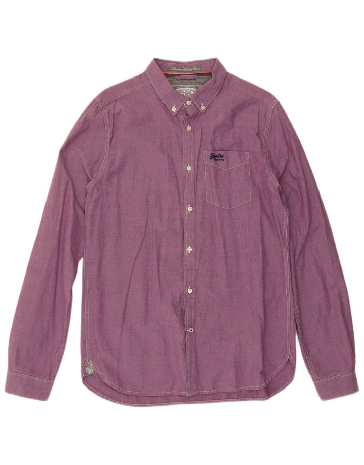 Camisa masculina SUPERDRY grande algodão roxo