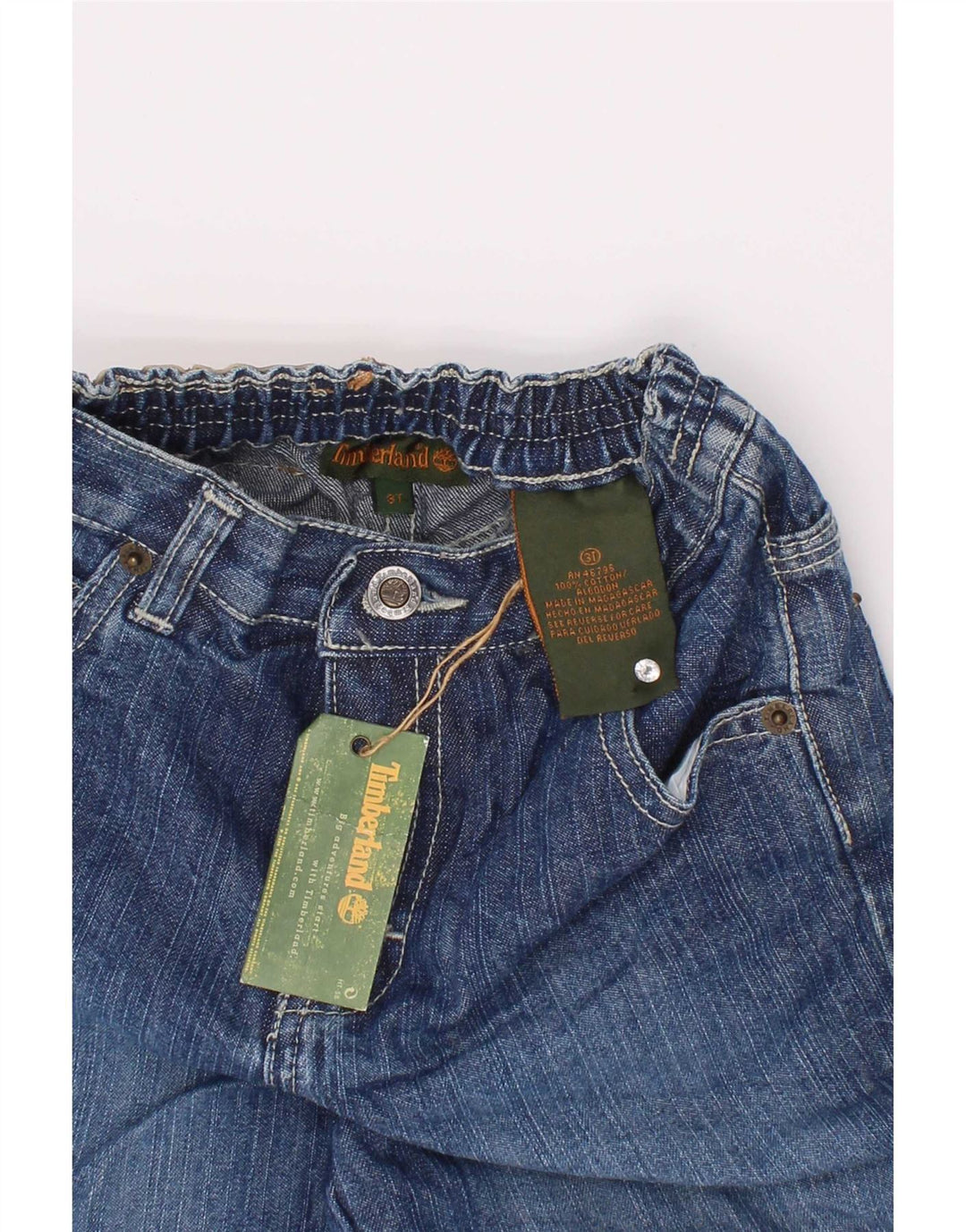 Shorts jeans Timberland Boys Cargo 2-3 anos W22 azul algodão