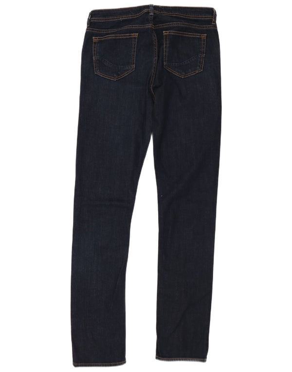 Fat Face Womens Slim Jeans UK 10 Pequeno W32 L30 Azul Marinho Algodão