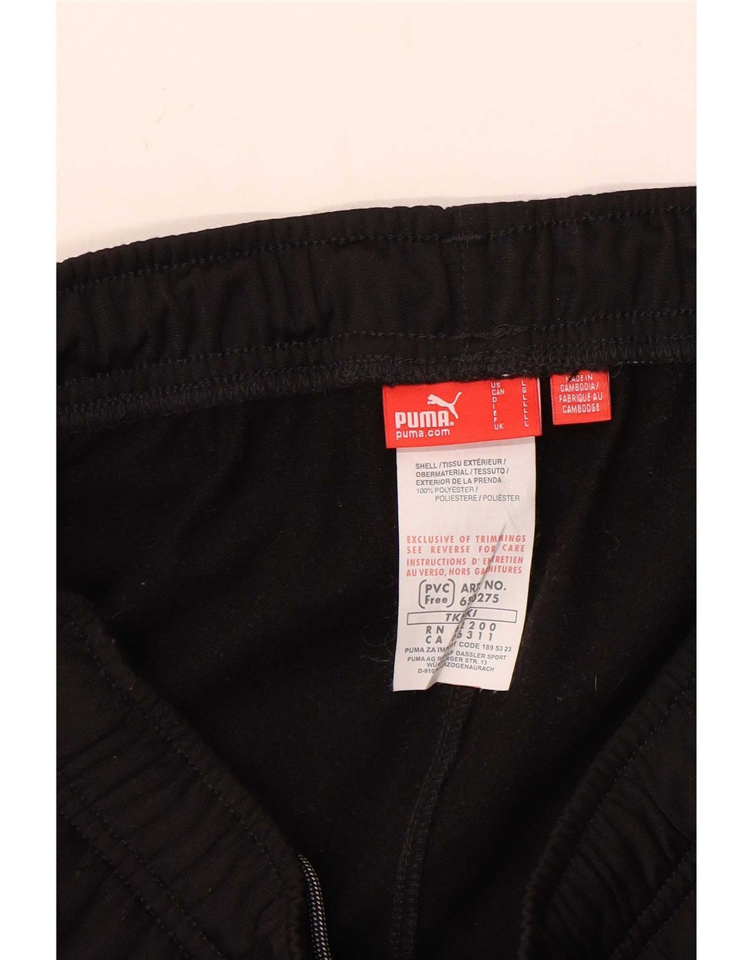 Calça de treino masculina Puma grande poliéster preto