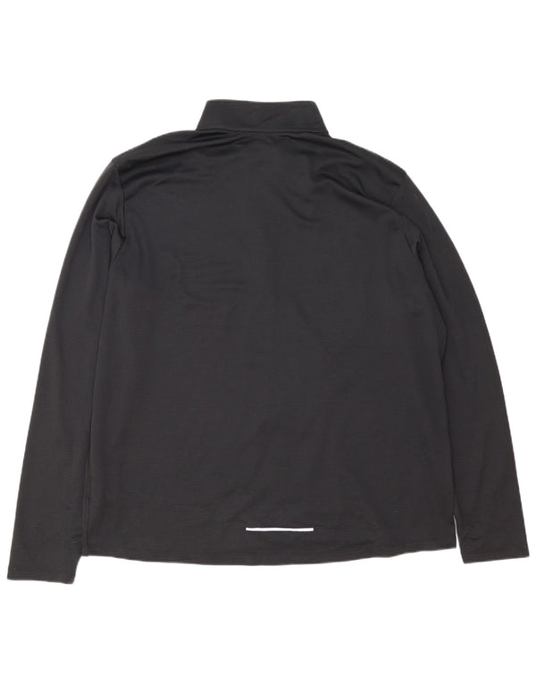 Nike Mens Dri Fit Zip Neck Pullover Tracksuit Top 2XL Black Polyester