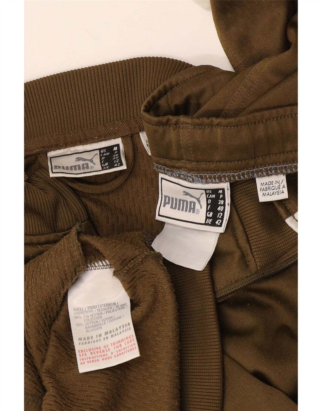 Puma Womens Full Tracksuit UK 12 Medium Khaki Colourblock Poliéster