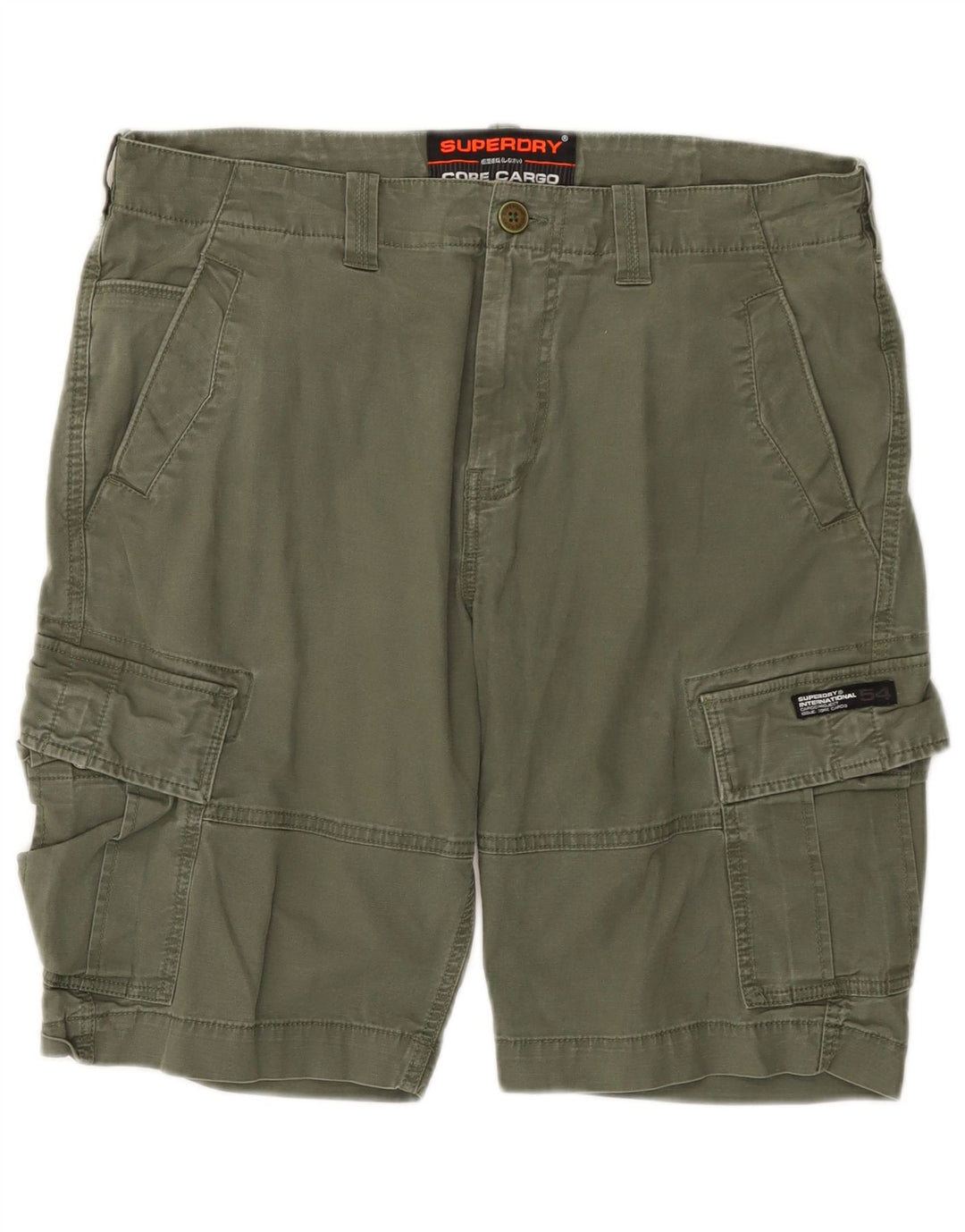 Shorts cargo masculino SUPERDRY W36 grande algodão cáqui
