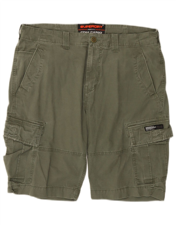 Shorts cargo masculino SUPERDRY W36 grande algodão cáqui