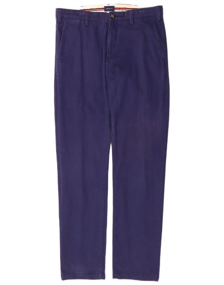 Calça Chino Regular Masculina Gant W32 L34 Algodão Azul