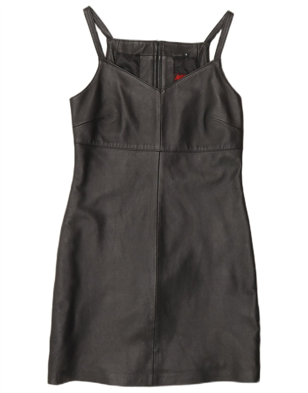 Vestido feminino MADDOX sem mangas com bainha de couro Reino Unido 10 pequeno couro preto