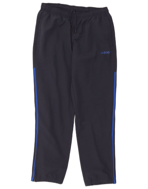 Calça de treino masculina Adidas Joggers grande poliéster azul marinho