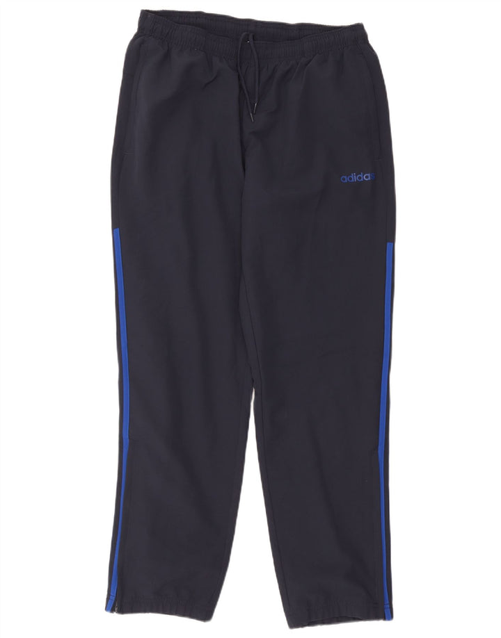 Calça de treino masculina Adidas Joggers grande poliéster azul marinho