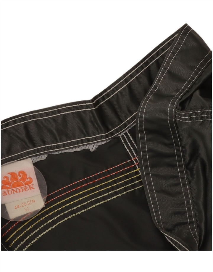 Shorts de natação masculino SUNDEK nylon listrado cinza médio