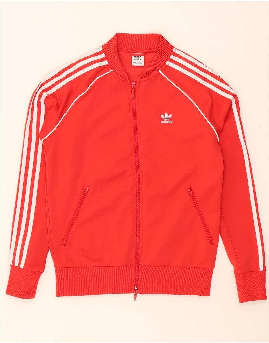 ADIDAS Mens Tracksuit Top Jacket Pequeno Algodão Vermelho