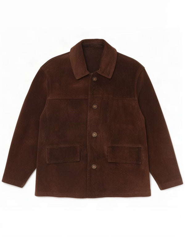 Jaqueta masculina vintage de camurça UK 38 marrom médio