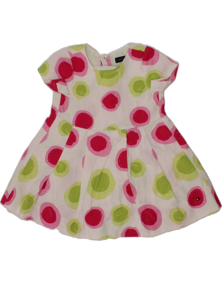 TOMMY HILFIGER Baby Girls A-Line Dress 9-12 Months White Polka Dot Cotton Vintage Tommy Hilfiger and Second-Hand Tommy Hilfiger from Messina Hembry 