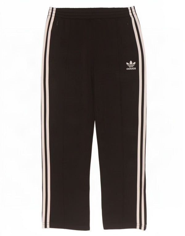 Calça de treino feminina Adidas UK 10 pequena poliéster preto