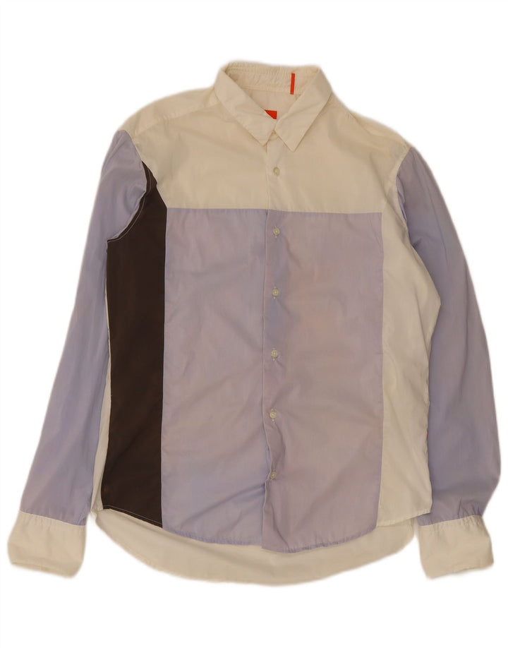 Camisa masculina Hugo Boss média multicolorida colorblock algodão