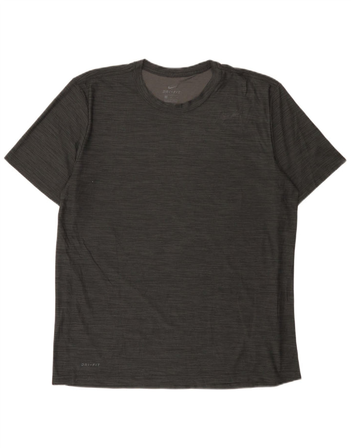 Camiseta masculina Nike Dri Fit grande poliéster manchado cinza