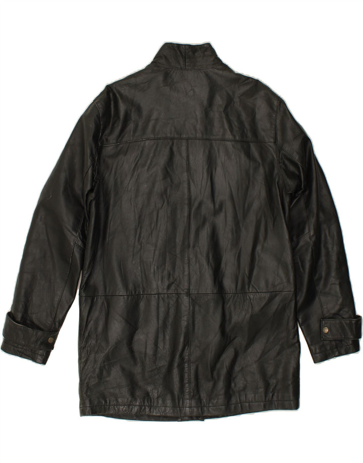 Casaco de couro masculino VINTAGE UK 38 couro preto médio