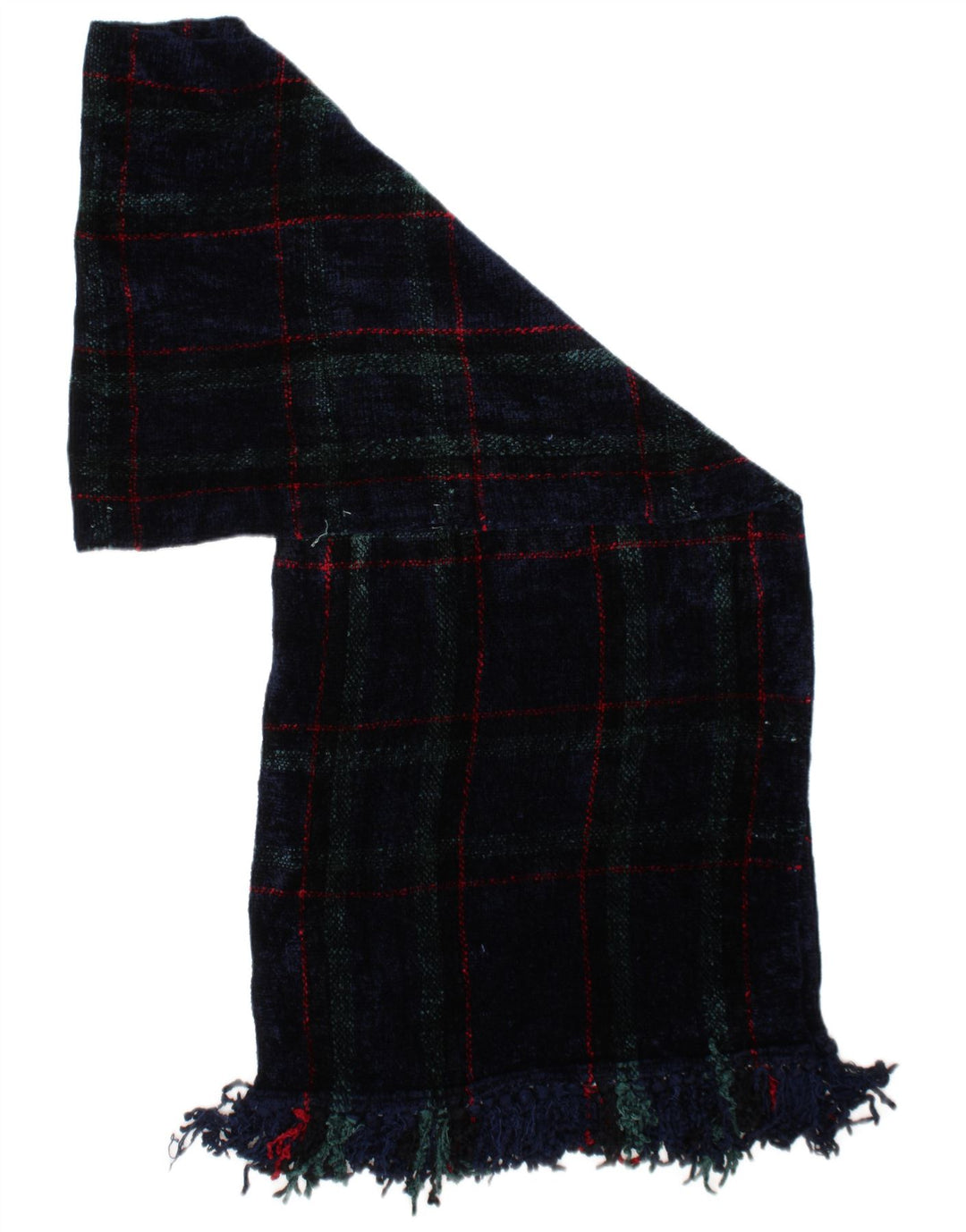Lenço retangular feminino VINTAGE tamanho único azul marinho xadrez viscose clássico