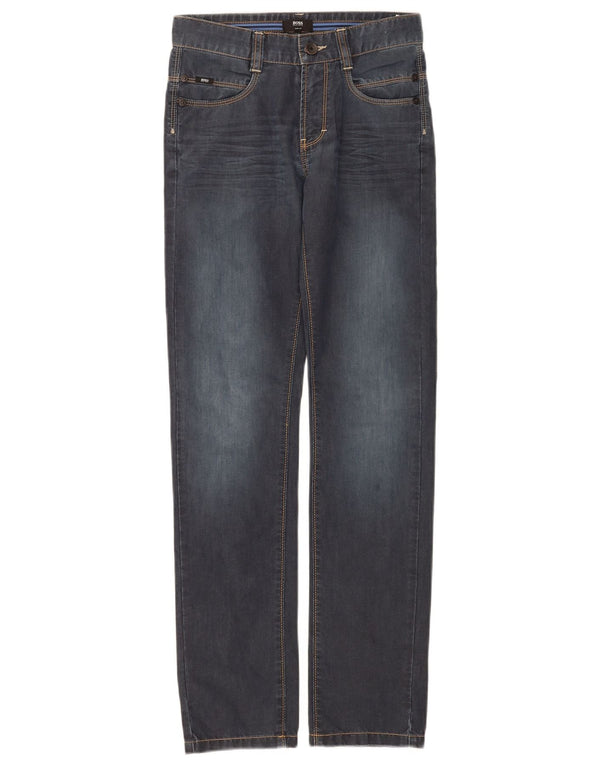 Hugo Boss Boys Slim Jeans 11-12 Anos XS W24 L30 Azul Marinho Algodão