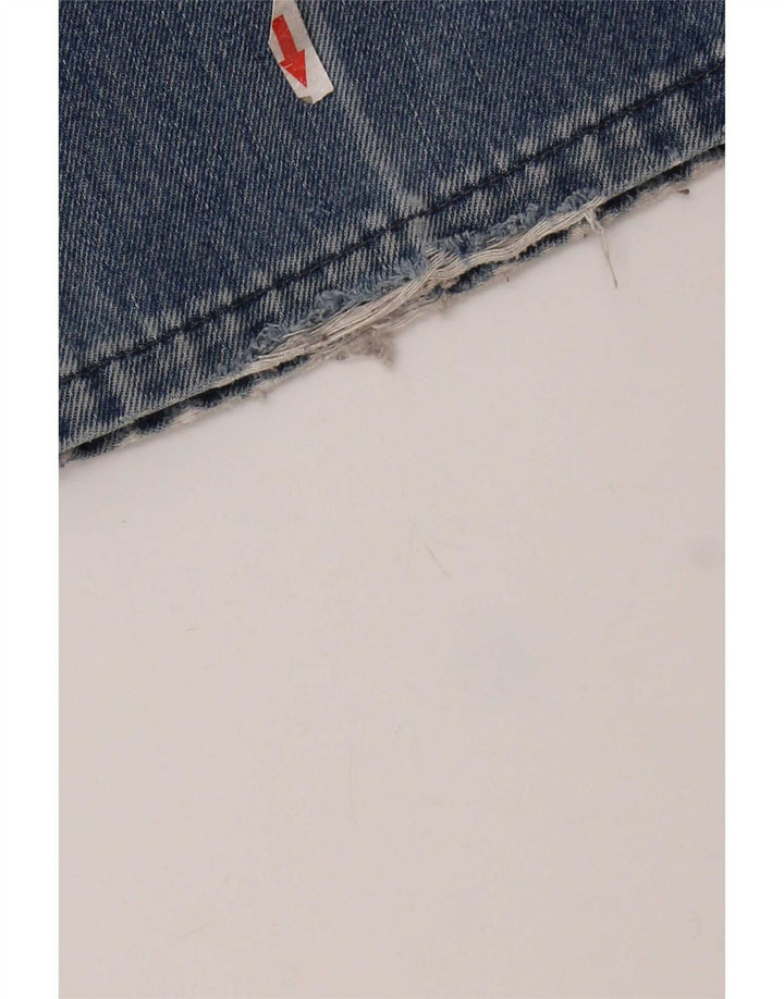 Calça jeans reta feminina Levi's desgastada W28 L32 algodão azul