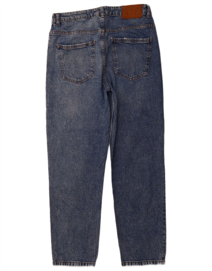ZARA Jeans Cônicos Femininos EU 42 Grande W32 L28 Azul