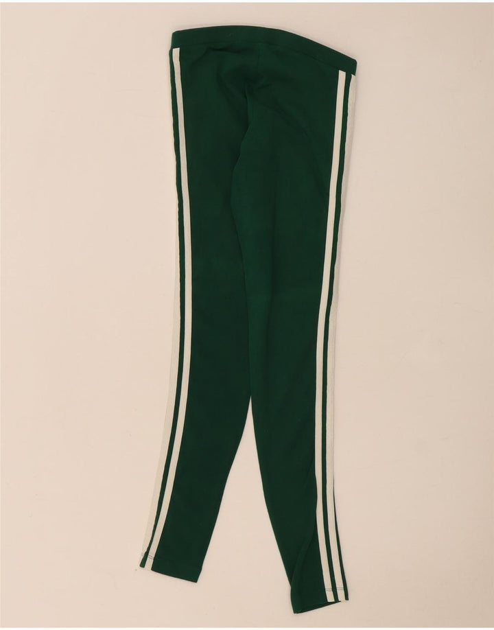 Leggings Adidas Femininas UK 8 Pequenas Verdes Algodão