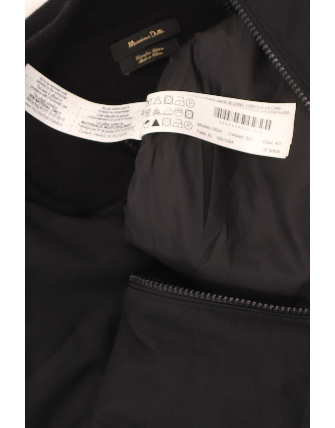 Jaqueta bomber masculina Massimo Dutti UK 42 XL algodão preto