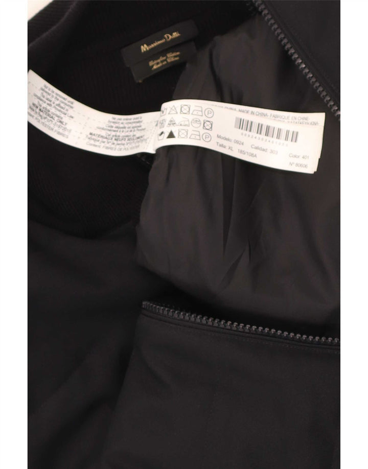 Jaqueta bomber masculina Massimo Dutti UK 42 XL algodão preto