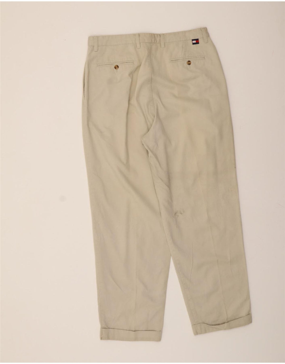 TOMMY HILFIGER Mens Pegged Chino Trousers W36 L32 Beige Cotton Vintage Tommy Hilfiger and Second-Hand Tommy Hilfiger from Messina Hembry 