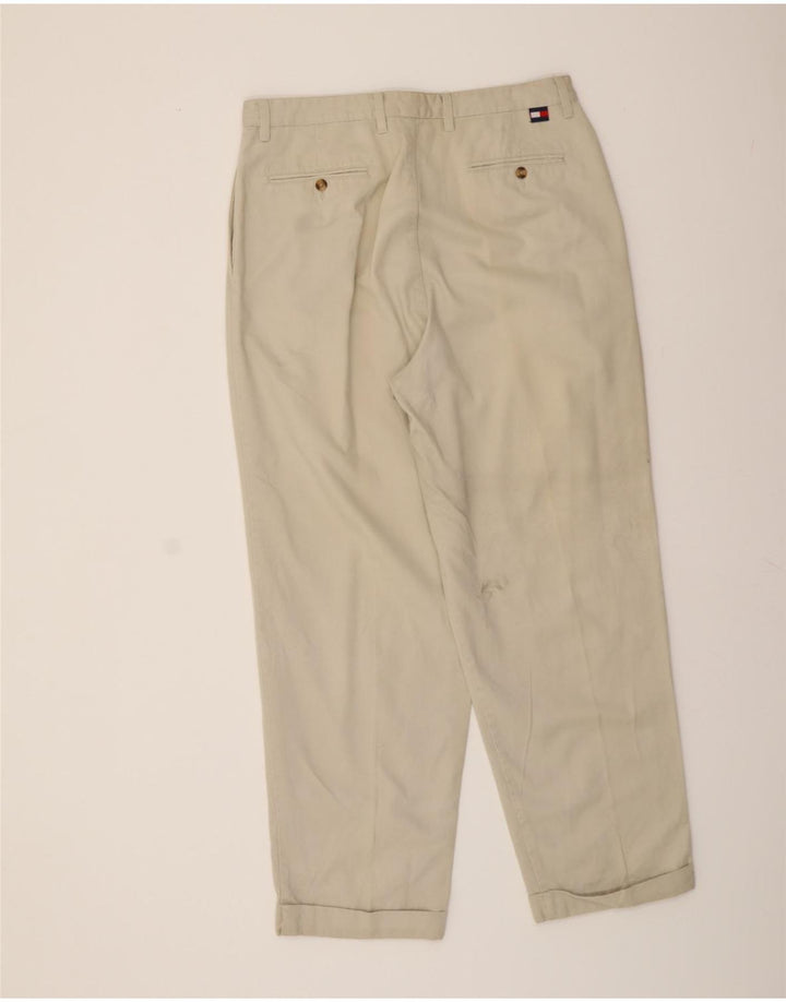 TOMMY HILFIGER Mens Pegged Chino Trousers W36 L32 Beige Cotton Vintage Tommy Hilfiger and Second-Hand Tommy Hilfiger from Messina Hembry 