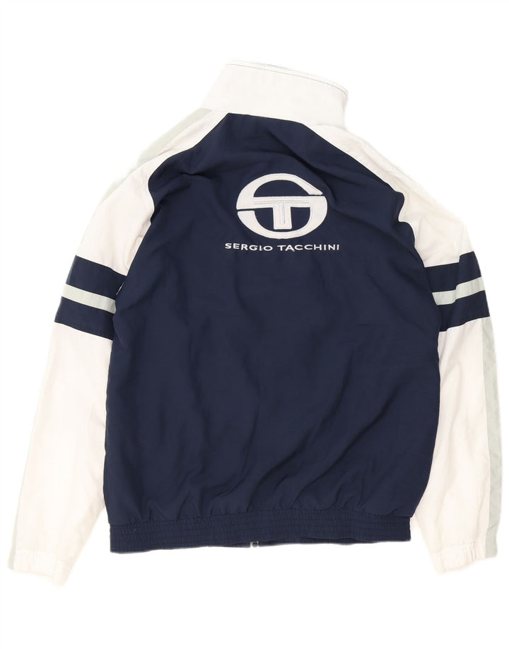 Sergio Tacchini Jaqueta masculina de agasalho médio azul marinho colorblock