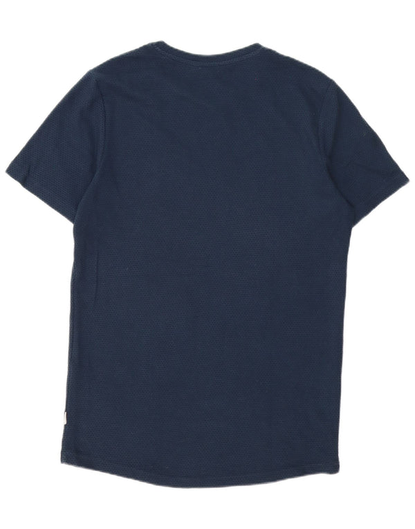 Camiseta masculina Jack & Jones Top médio algodão manchado azul marinho