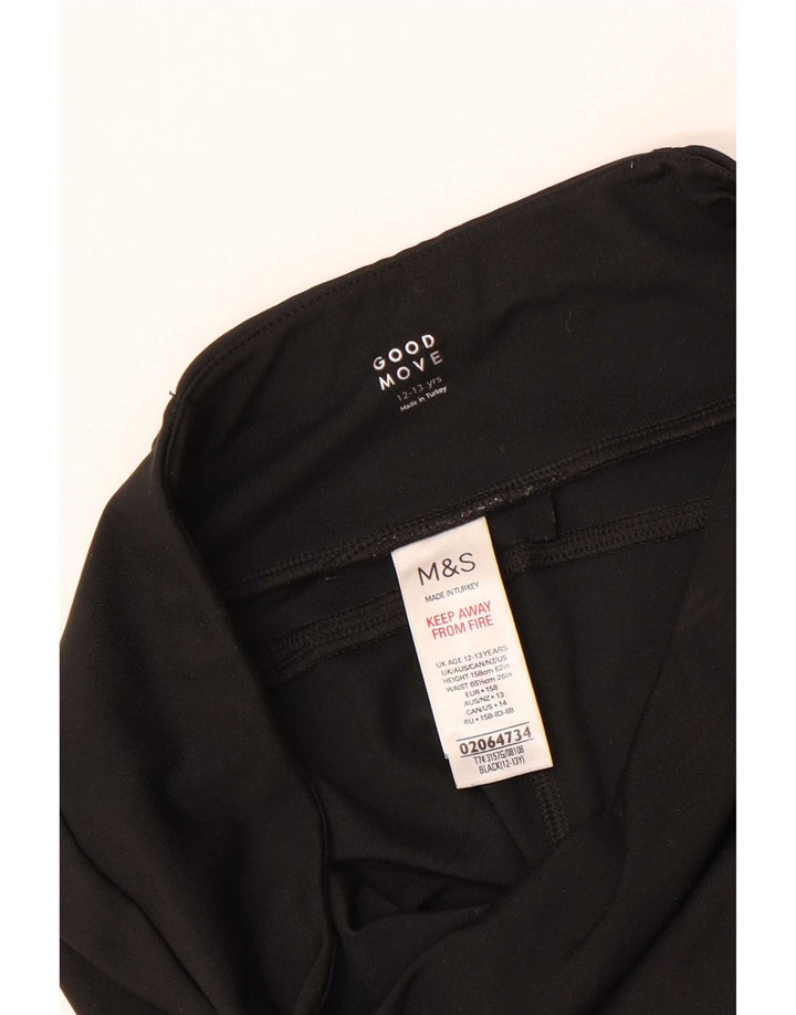 Leggings para meninas Marks & Spencer 12-13 anos poliéster preto