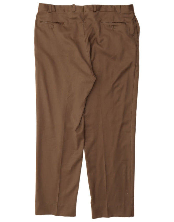 Calça masculina Calvin Klein de terno reto W40 L32 lã bege