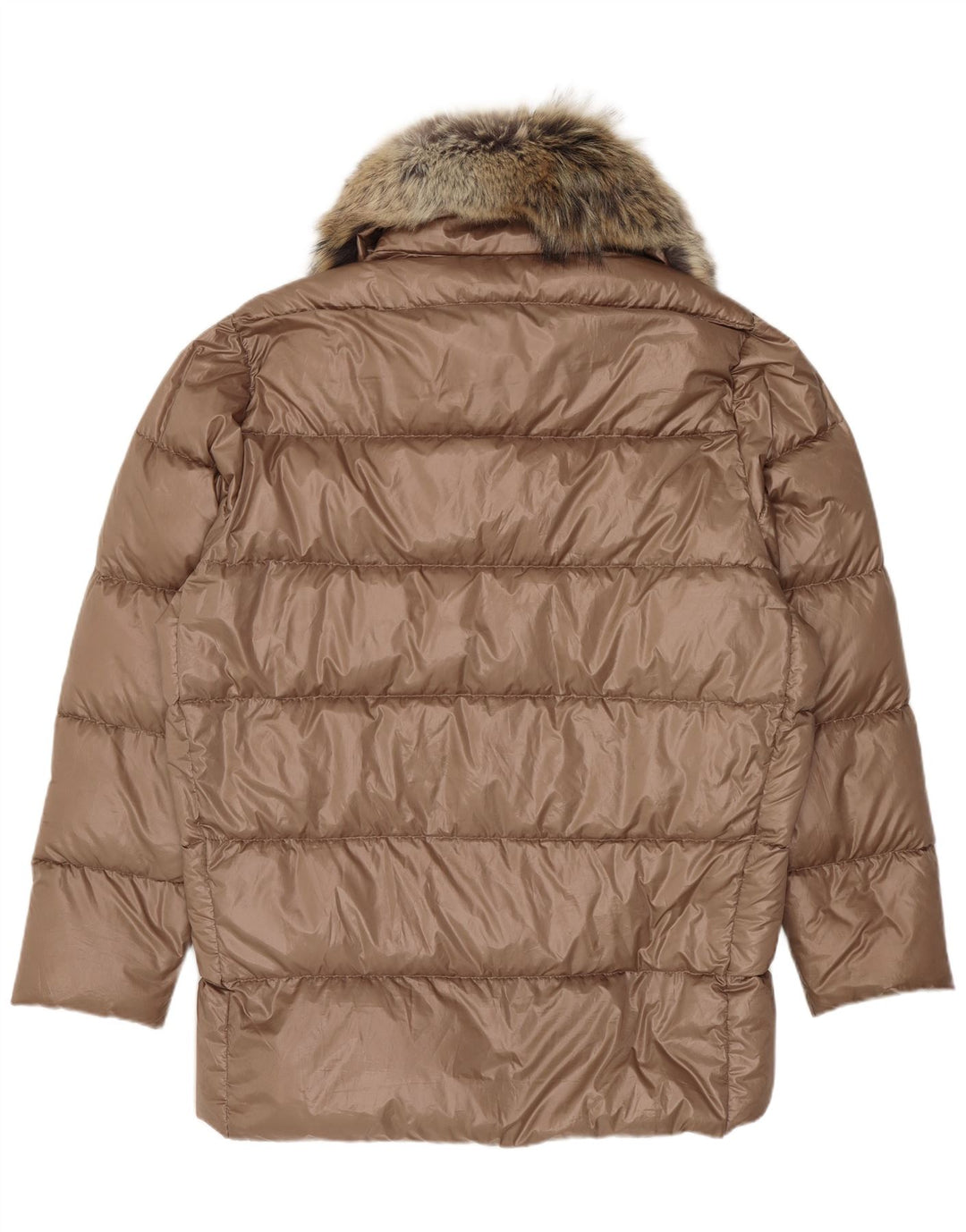 Jaqueta acolchoada grande Ralph Lauren feminina Reino Unido 10 poliéster marrom pequeno