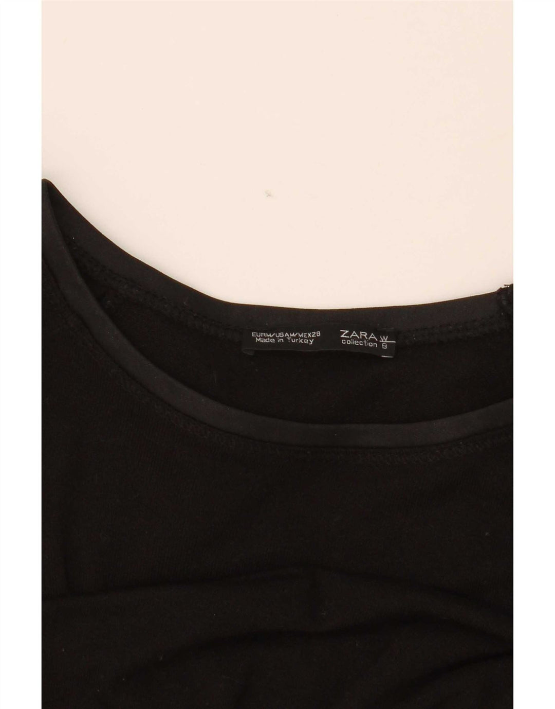 Top feminino Zara manga comprida UK 14 médio preto