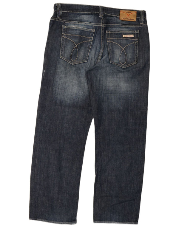 Calça jeans reta masculina Calvin Klein W34 L28 azul