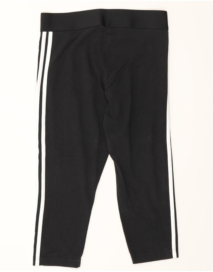 ADIDAS Womens Capri Leggings UK 12/14 Medium Black