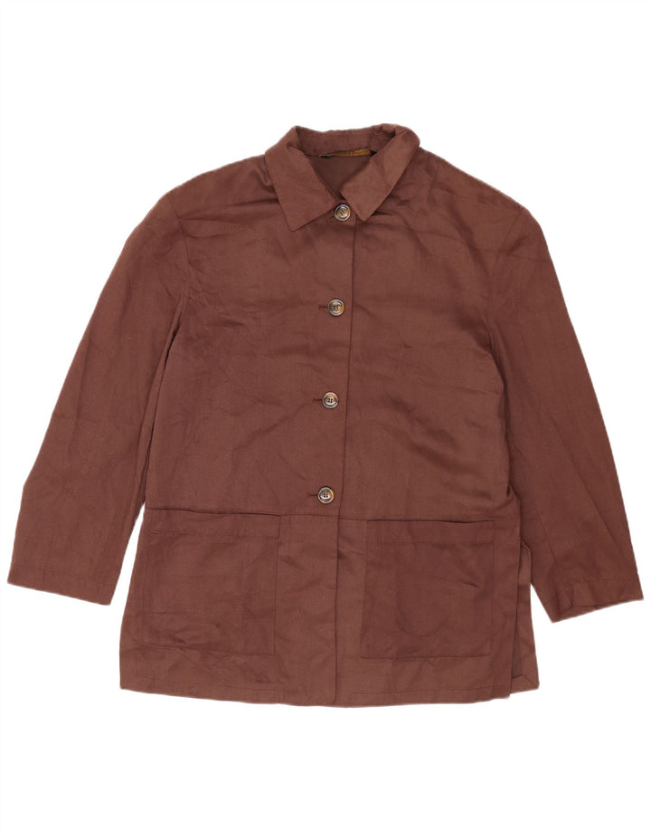 Jaqueta blazer feminina de 3 botões Marks & Spencer Reino Unido 14 grande marrom poliéster