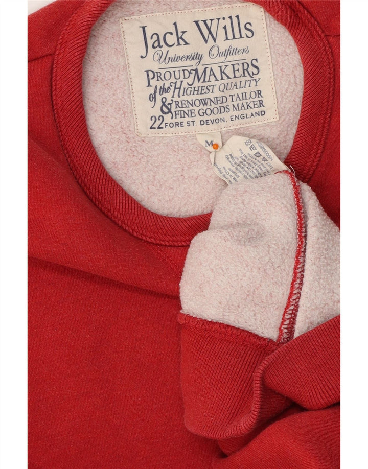 JACK WILLS Suéter gráfico masculino de algodão vermelho médio