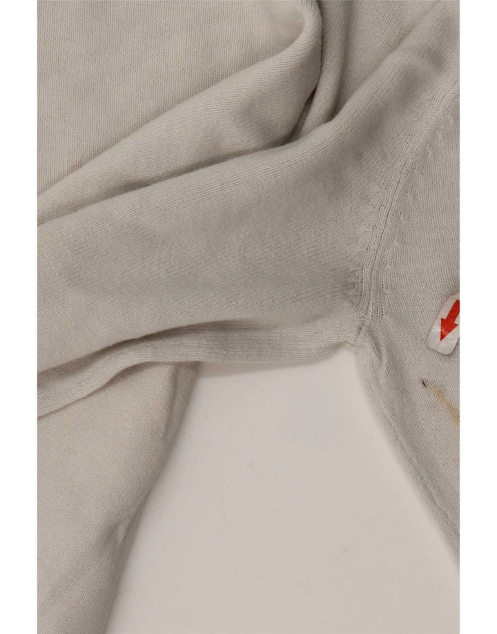 Suéter feminino North Sails com gola redonda Reino Unido 14 algodão cinza médio