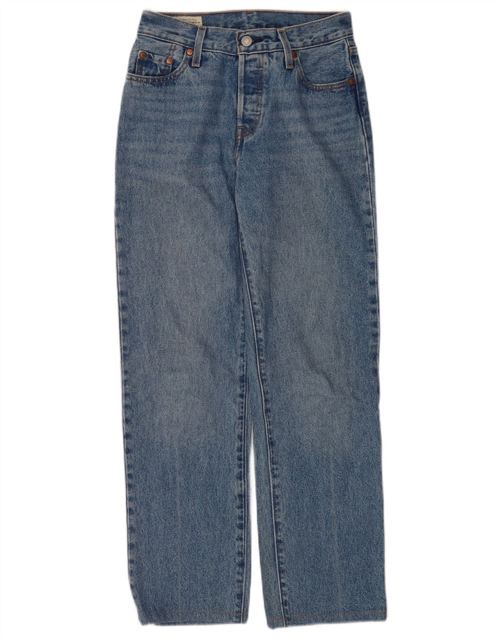 Calça jeans feminina Levi's 501 Straight W23 L28 azul algodão