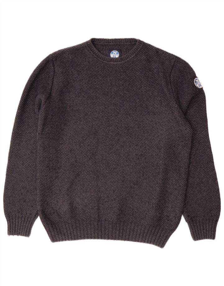 Suéter masculino North Sails com gola redonda e algodão cinza pequeno