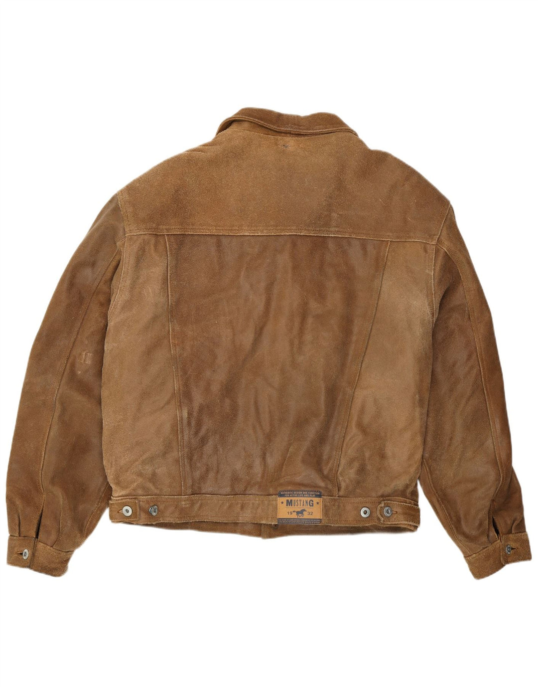 Jaqueta de couro bomber masculina Mustang UK 42 XL marrom