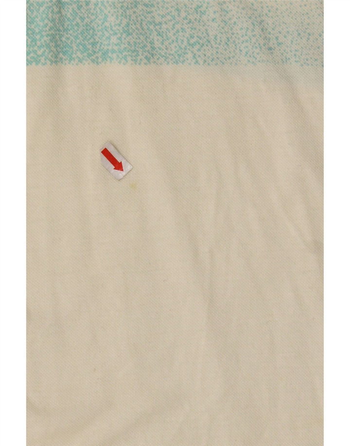 SERGIO TACCHINI Camisa polo masculina pequena de algodão listrado branco