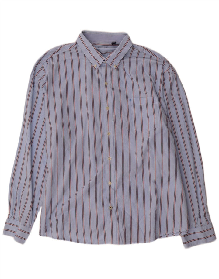 Camisa masculina IZOD 2XL algodão listrado azul