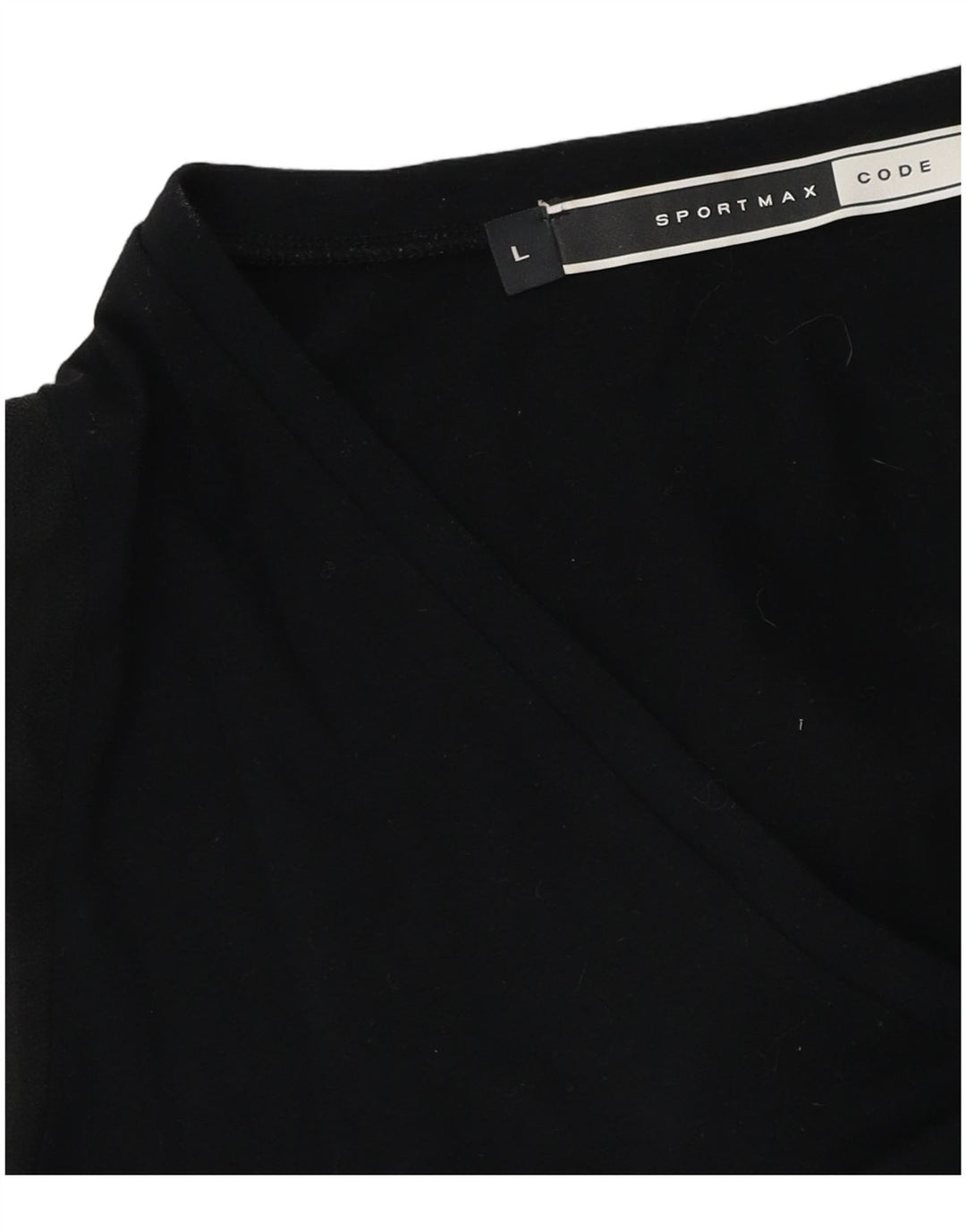 Blusa feminina de manga comprida Sportmax Top UK 14 grande preto