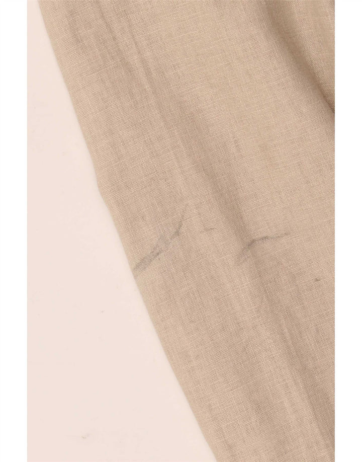 Jaqueta blazer feminina Marks & Spencer com 5 botões Reino Unido 10 linho bege pequeno
