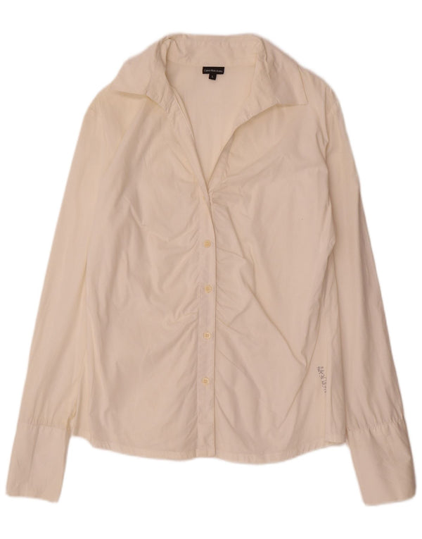 Camisa Calvin Klein Jeans Feminina UK 16 Grande Off White Algodão