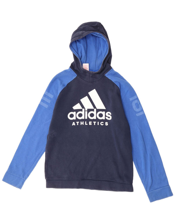 Adidas masculino gráfico moletom com capuz pequeno bloco colorido azul marinho